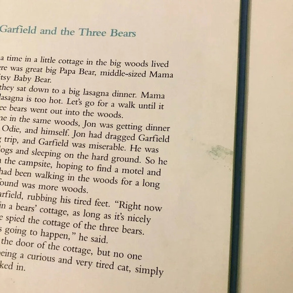 Vintage 1989 Garfields Furry Tales Jim Davis Book Hardcover - Picture 13 of 16